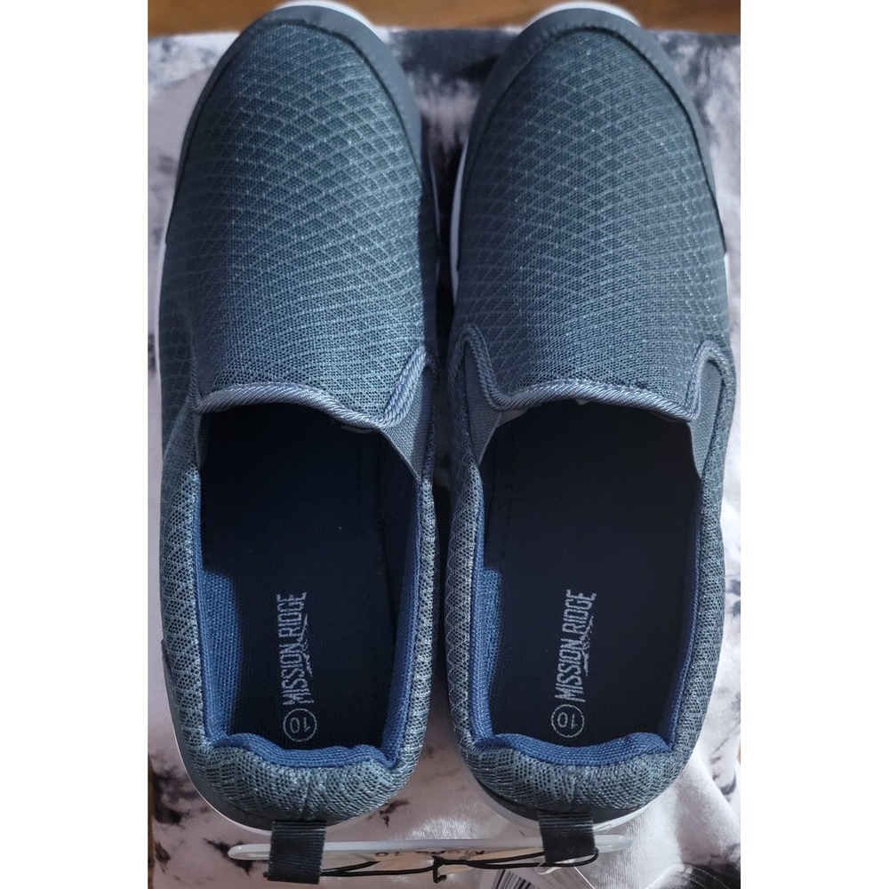 Mission Ridge Mens Slip On Mesh Sneakers Grey Loafers Size‎ 10 NEW